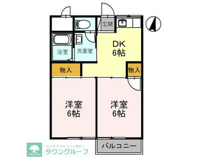 ジュネスハイツ(2DK/2階)の間取り写真