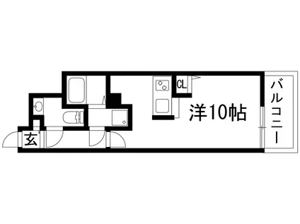 リッツスクエア グランキューブ(ワンルーム/9階)の間取り写真