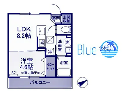 グラディーヴォレ(1LDK/1階)の間取り写真