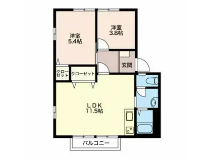 グリーンポケット(2LDK/1階)の間取り写真