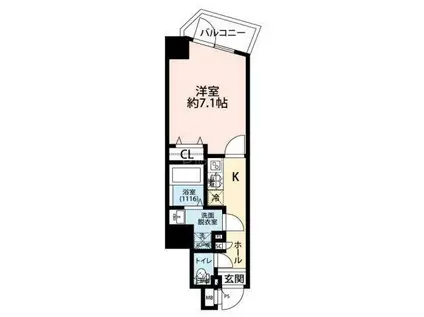 プレール・ドゥーク西新井II(1K/4階)の間取り写真