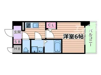 エスリードレジデンス梅田マークス(1K/7階)の間取り写真