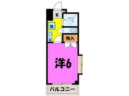 ラフェスタ熊谷(1K/3階)の間取り写真