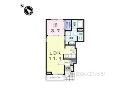エテルノ(1LDK/1階)の間取り写真