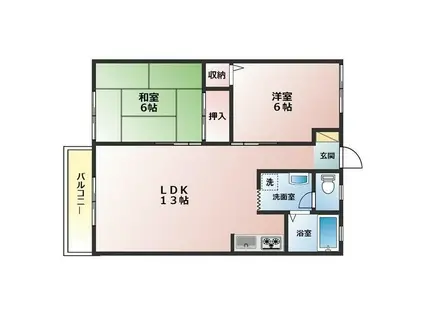 エクセルNAGANO(2LDK/2階)の間取り写真