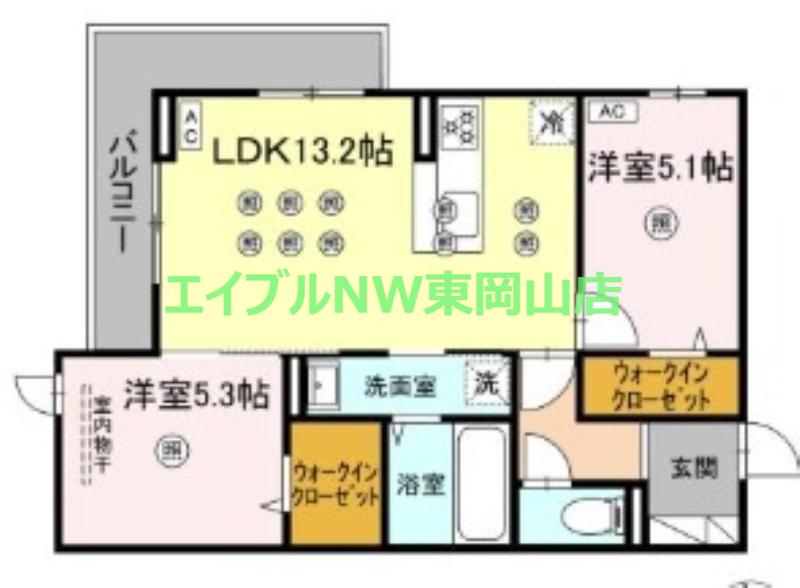 アネックスV(2LDK/3階)の間取り写真