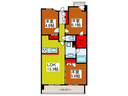 RJRプレシア川口(3LDK/3階)の間取り写真