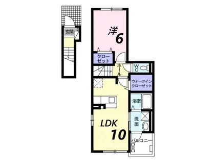スタービレIV(1LDK/2階)の間取り写真