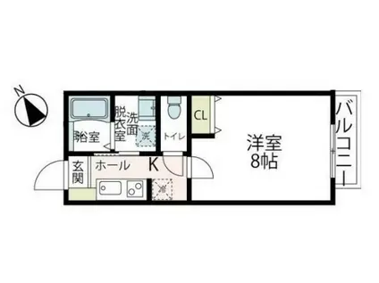 ブラン・ド・ノワール(1K/2階)の間取り写真