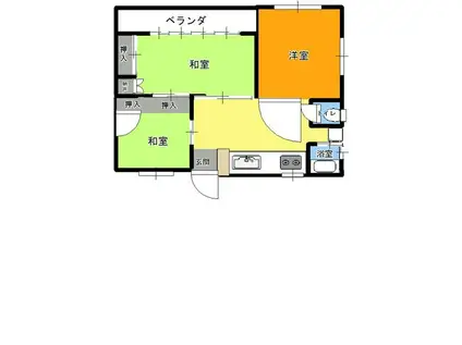 深堀アパート(3DK/2階)の間取り写真