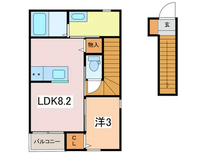CRAFT ONE(1LDK/2階)の間取り写真