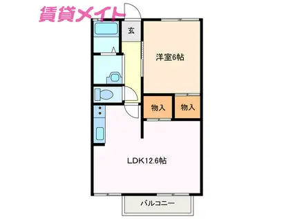 ストークホーム(1LDK/1階)の間取り写真