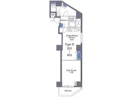 リリーフォート板橋大山(1LDK/3階)の間取り写真