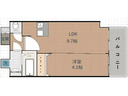 プレサンス桜山駅前アフォード(1LDK/14階)の間取り写真