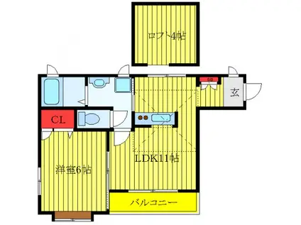 メゾン・グレース(1LDK/2階)の間取り写真