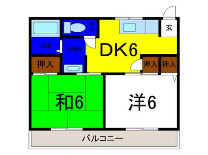 イータウン松茂(2DK/1階)の間取り写真