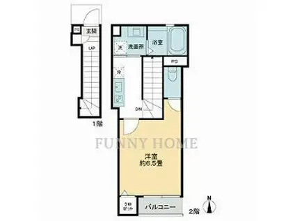 コンフォート明大前(1K/2階)の間取り写真