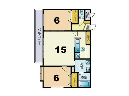 MAISON ETOILE(2LDK/2階)の間取り写真