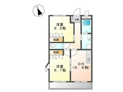 明和マンションI(2DK/2階)の間取り写真
