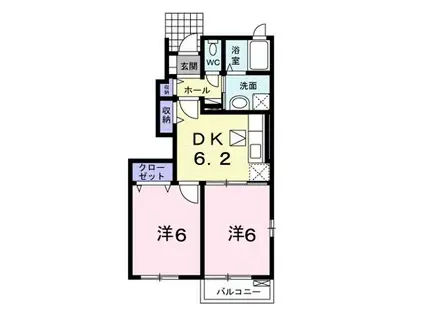 フォルサ・エムB(2DK/1階)の間取り写真