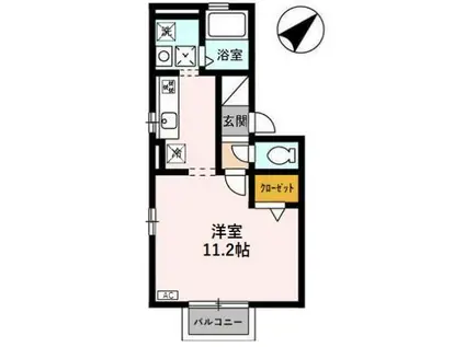 UNDINE(ワンルーム/1階)の間取り写真