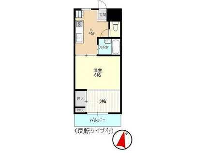 筑波ビューハイツ(1K/2階)の間取り写真