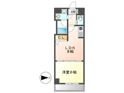 H-F名駅北レジデンスイースト(1LDK/6階)の間取り写真