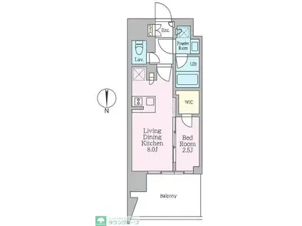 クレストコート東陽町(1LDK/8階)の間取り写真
