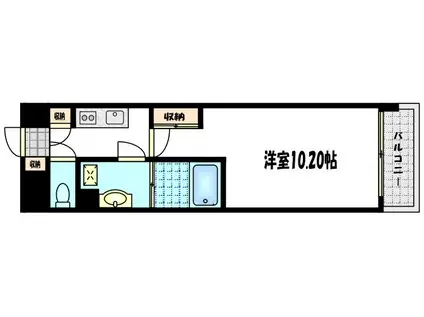 パラドールY(1K/6階)の間取り写真