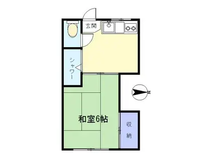 サクラハウス(1K/2階)の間取り写真