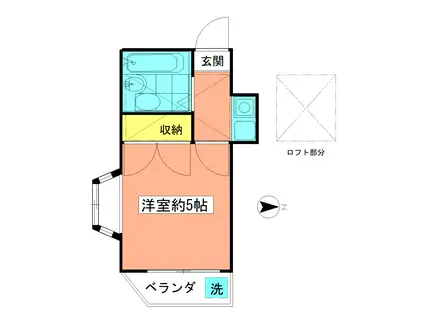 ナンポパレス(1K/2階)の間取り写真