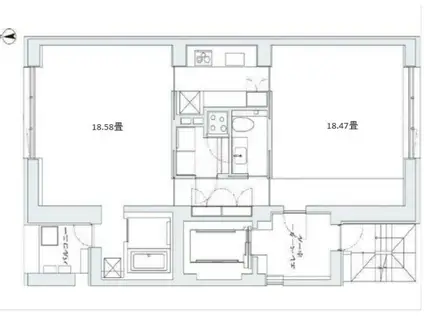 COMFY COLLECTION MINATO(1LDK/2階)の間取り写真