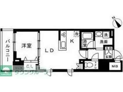 アルファレジデンシア南千住(1LDK/15階)の間取り写真