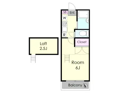 ヴェルドミール(1K/1階)の間取り写真