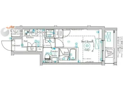 MIND 武蔵中原(1K/2階)の間取り写真
