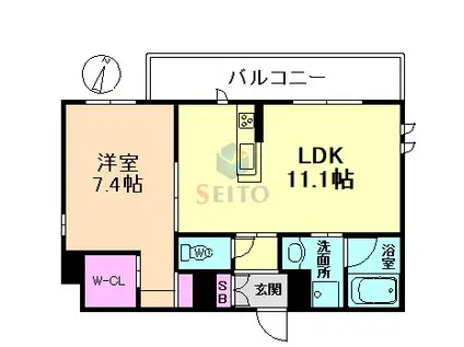 シャーメゾンプレミアス(1LDK/4階)の間取り写真
