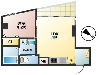 RE BIRTH道の尾(1LDK/3階)の間取り写真