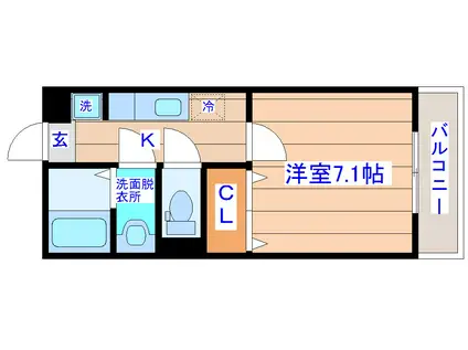 グランリアーレ荒井駅前(1K/2階)の間取り写真