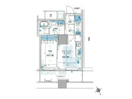 ザ・パークハウス西新宿タワー60(1DK/42階)の間取り写真