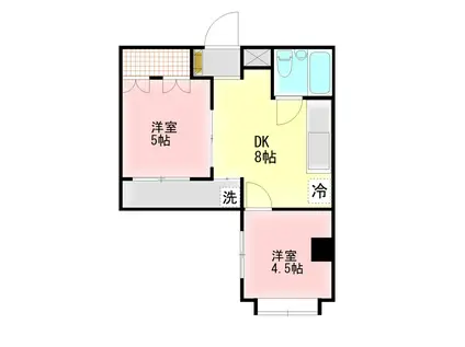 エルドラド香貫(2DK/3階)の間取り写真