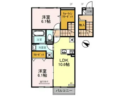 ARROWS(2LDK/2階)の間取り写真