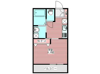 ヴァンベール緑が丘(1K/1階)の間取り写真