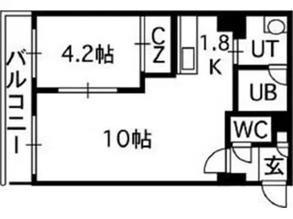 フィオーレ参番館(1LDK/3階)の間取り写真