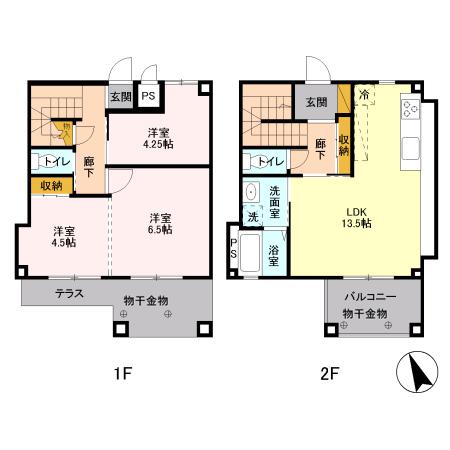 CASA N 1号棟(3LDK/2階)の間取り写真