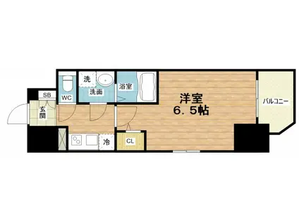 エスリード新福島(1K/3階)の間取り写真