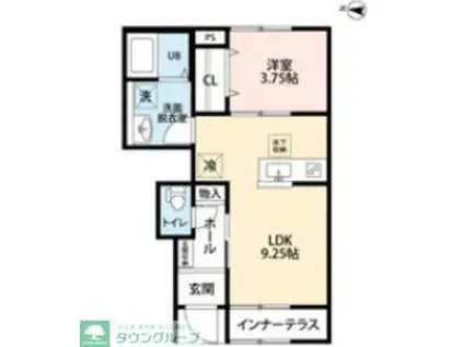 リーブルファイン小平仲町(1LDK/1階)の間取り写真