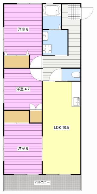 エバーコート豊島B(3LDK/2階)の間取り写真