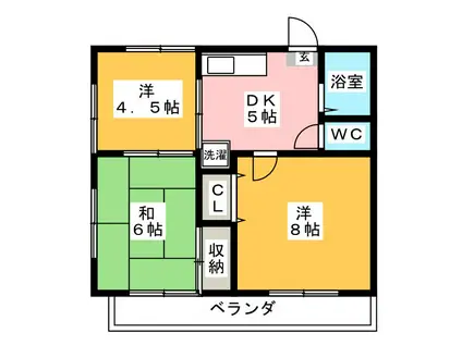 羽生ハイツ(3DK/2階)の間取り写真