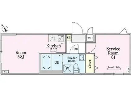 DE-ZAY(1SK/4階)の間取り写真
