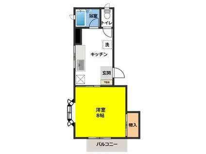 カーサアメニティ(1K/2階)の間取り写真